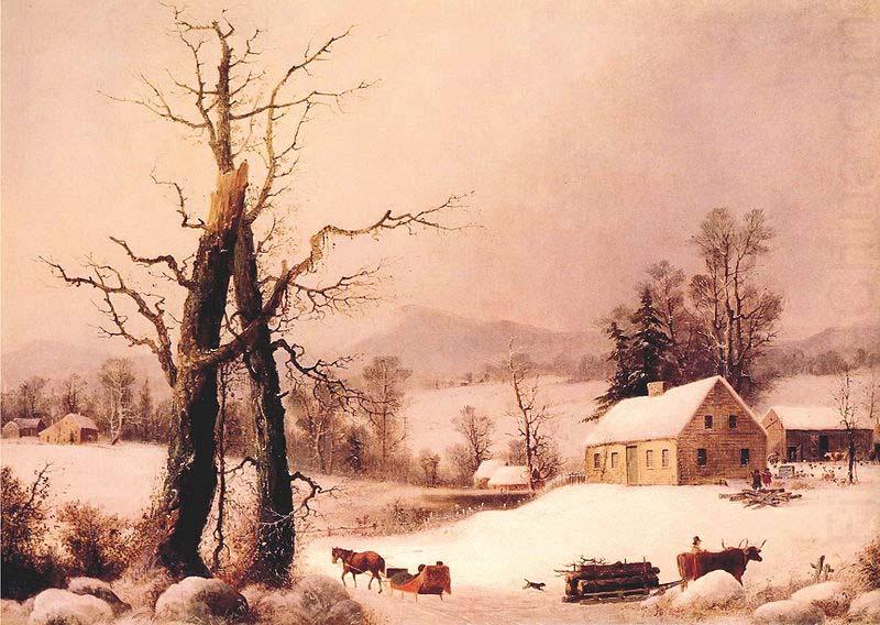 Winter Farmyard and Sleigh, George Henry Durrie